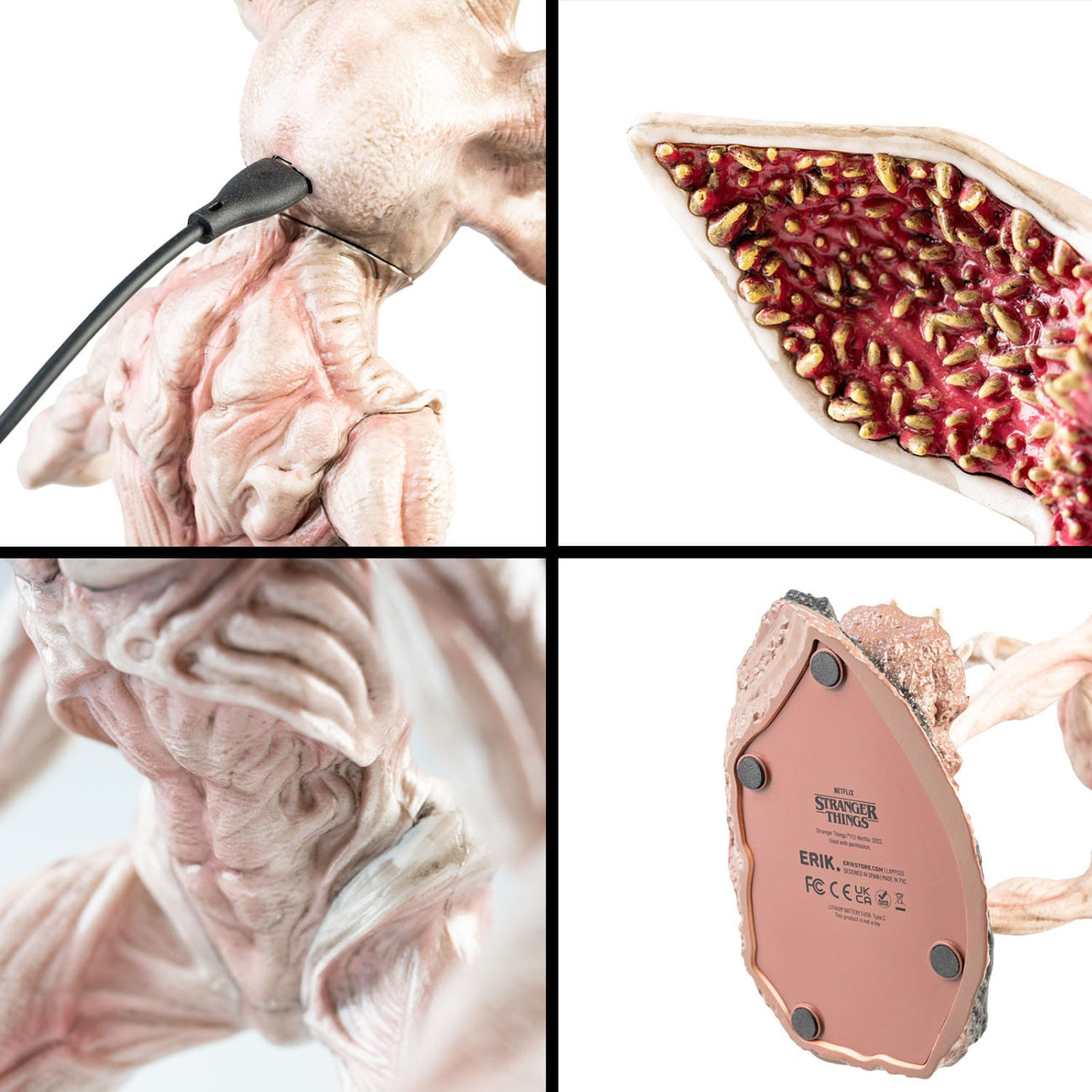 elbenwald-stranger-things-demogorgon-lampe-usb-c-rot image 4
