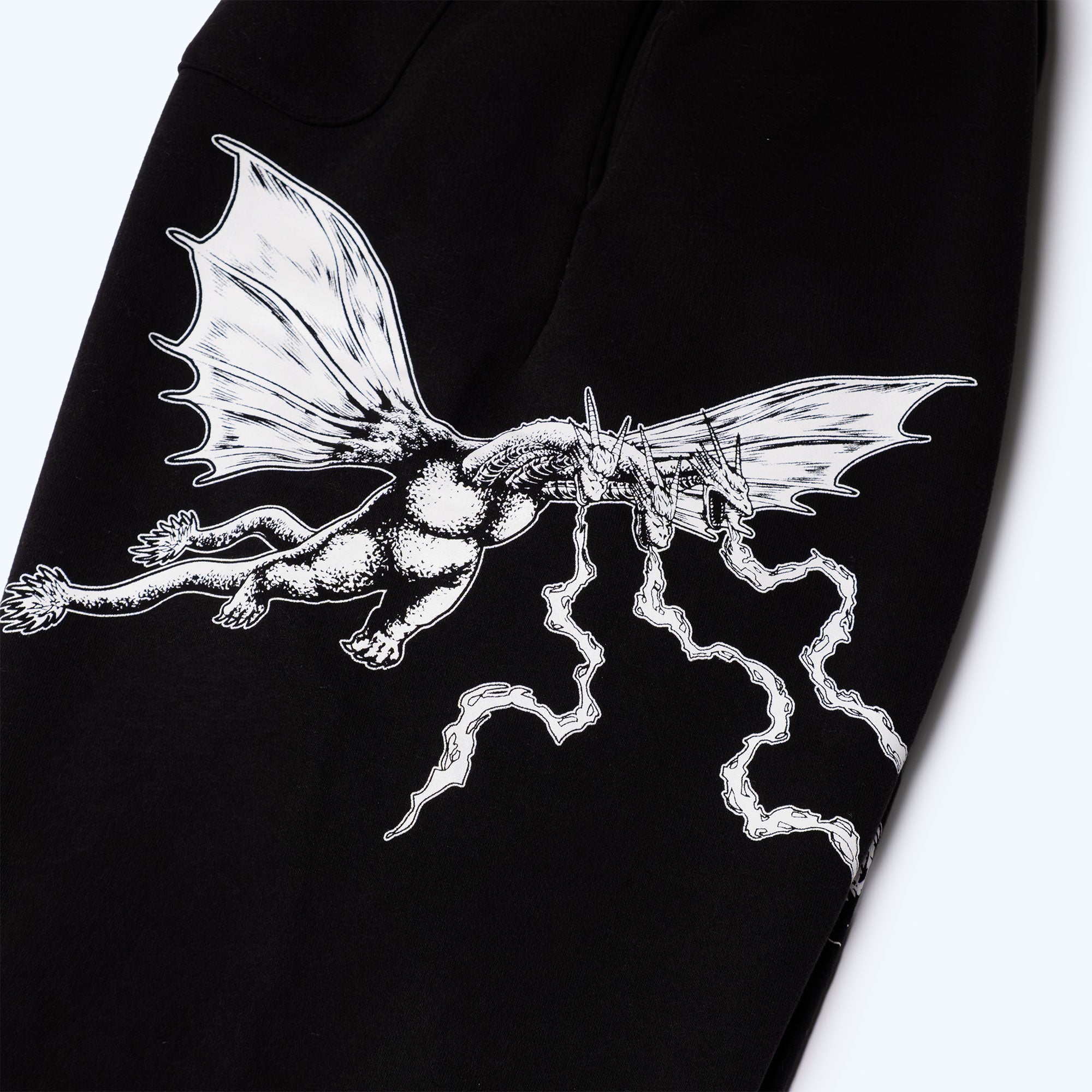 godzilla-kaiju-print-sweatpants-jogginghose-schwarz-baumwolle image 2