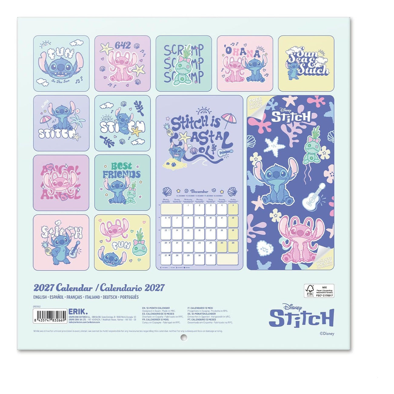 disney-stitch-wandkalender-2027-30-x-30-cm-poster image 2
