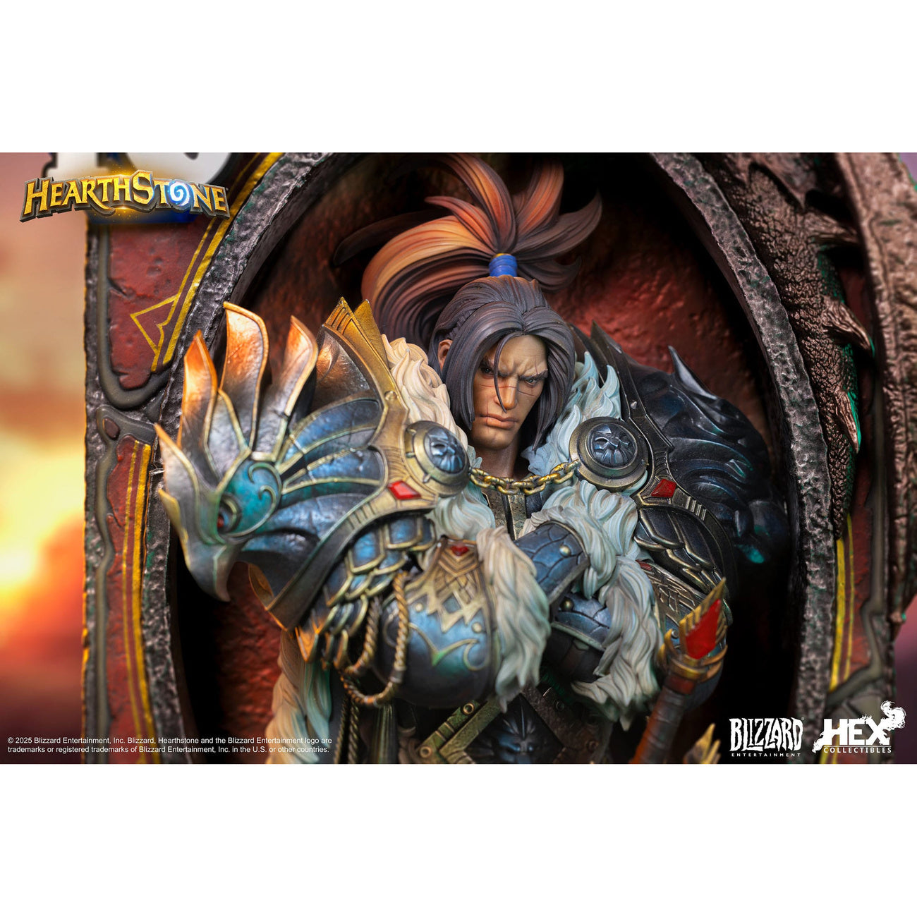 elbenwald-hearthstone-3d-art-frame-statue-varian-wrynn-31-cm image 3