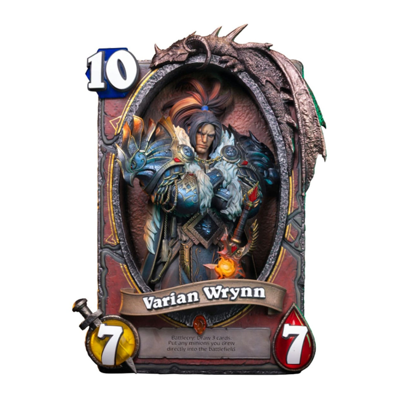 elbenwald-hearthstone-3d-art-frame-statue-varian-wrynn-31-cm image 1