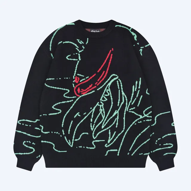 gigan-sweater-strickpullover-schwarz-line-art-steady-hands image 1