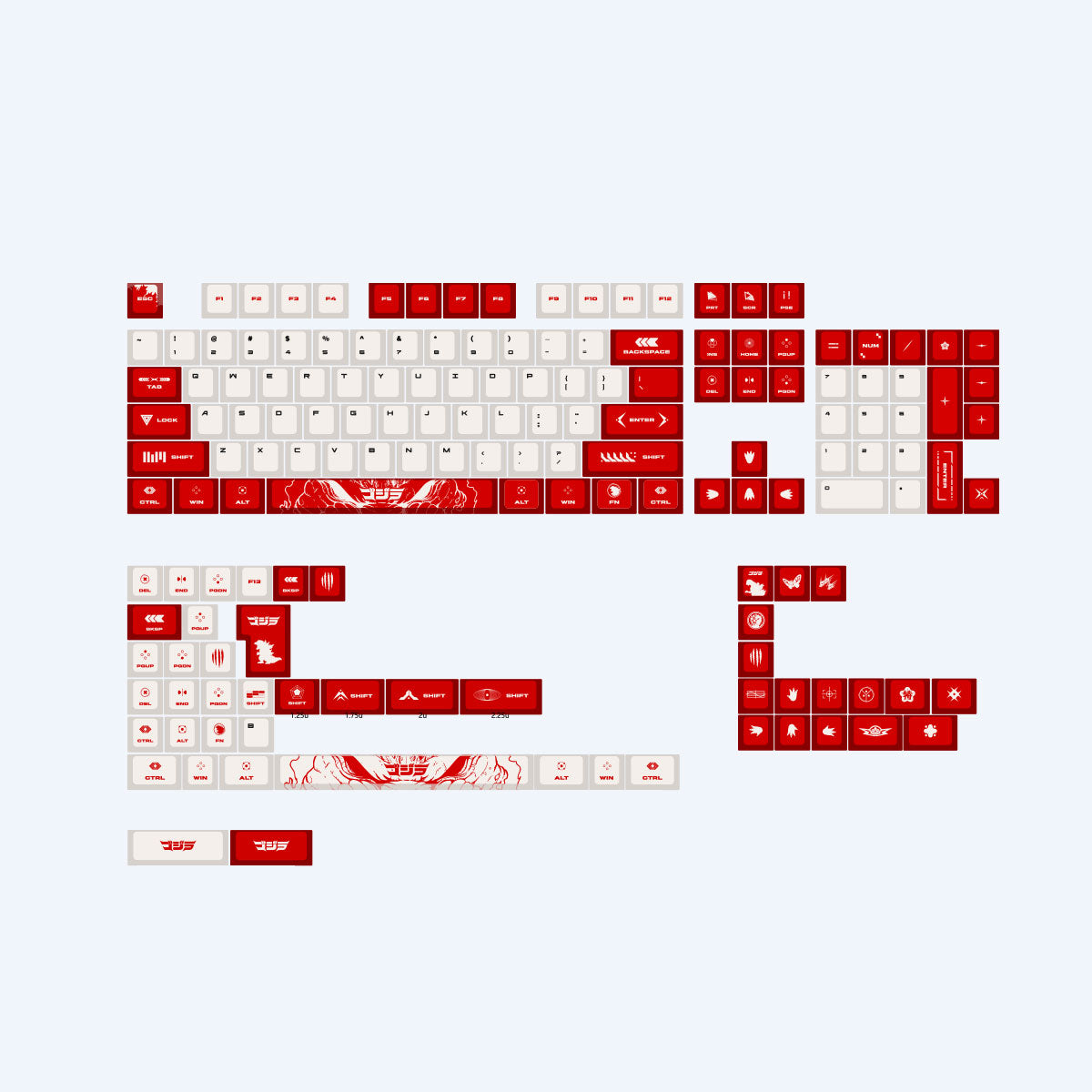 godzilla-s-gaze-keycap-set-157-tastenkappen-pbt-cherry image 1