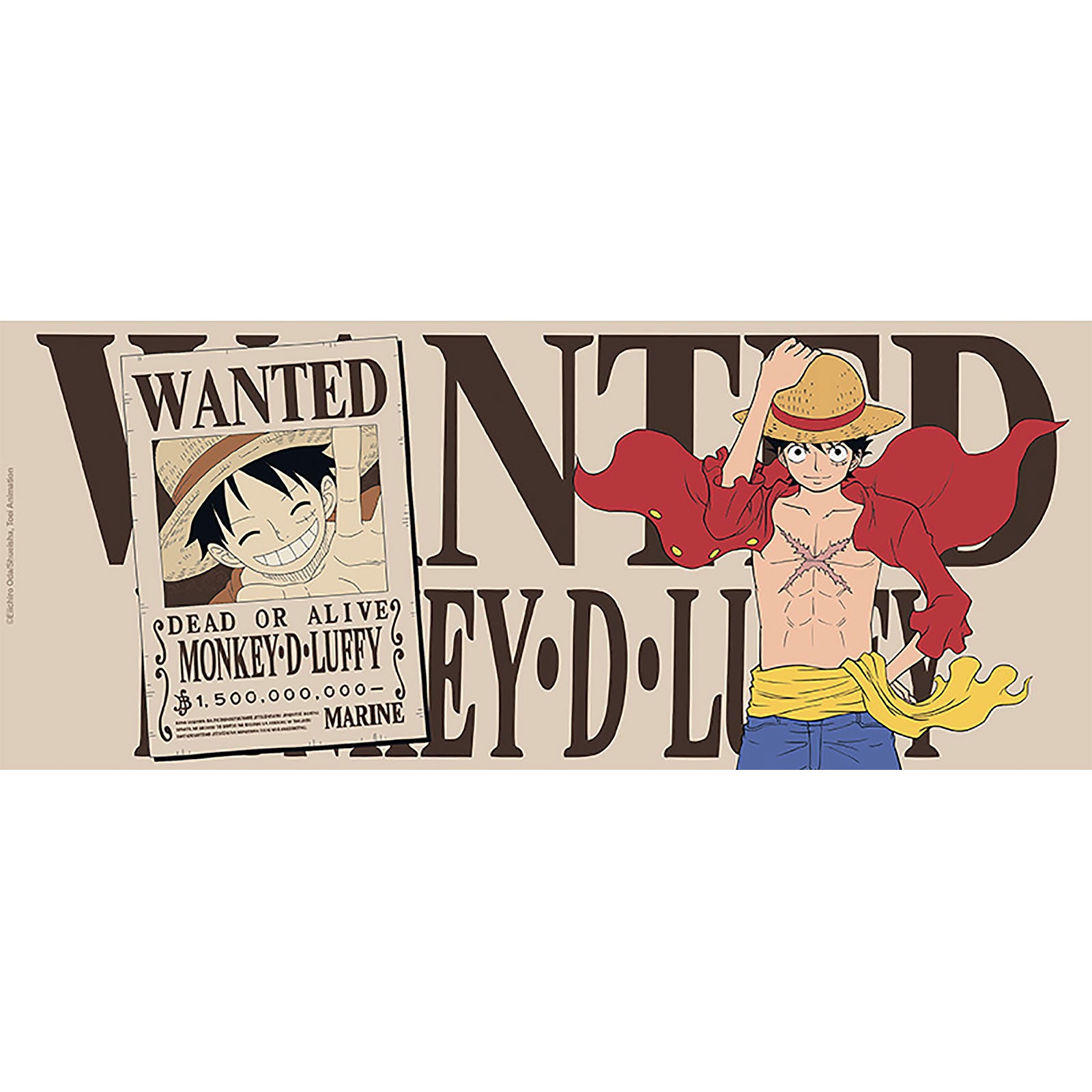 elbenwald-one-piece-wanted-luffy-tasse-460-ml-beige image 4