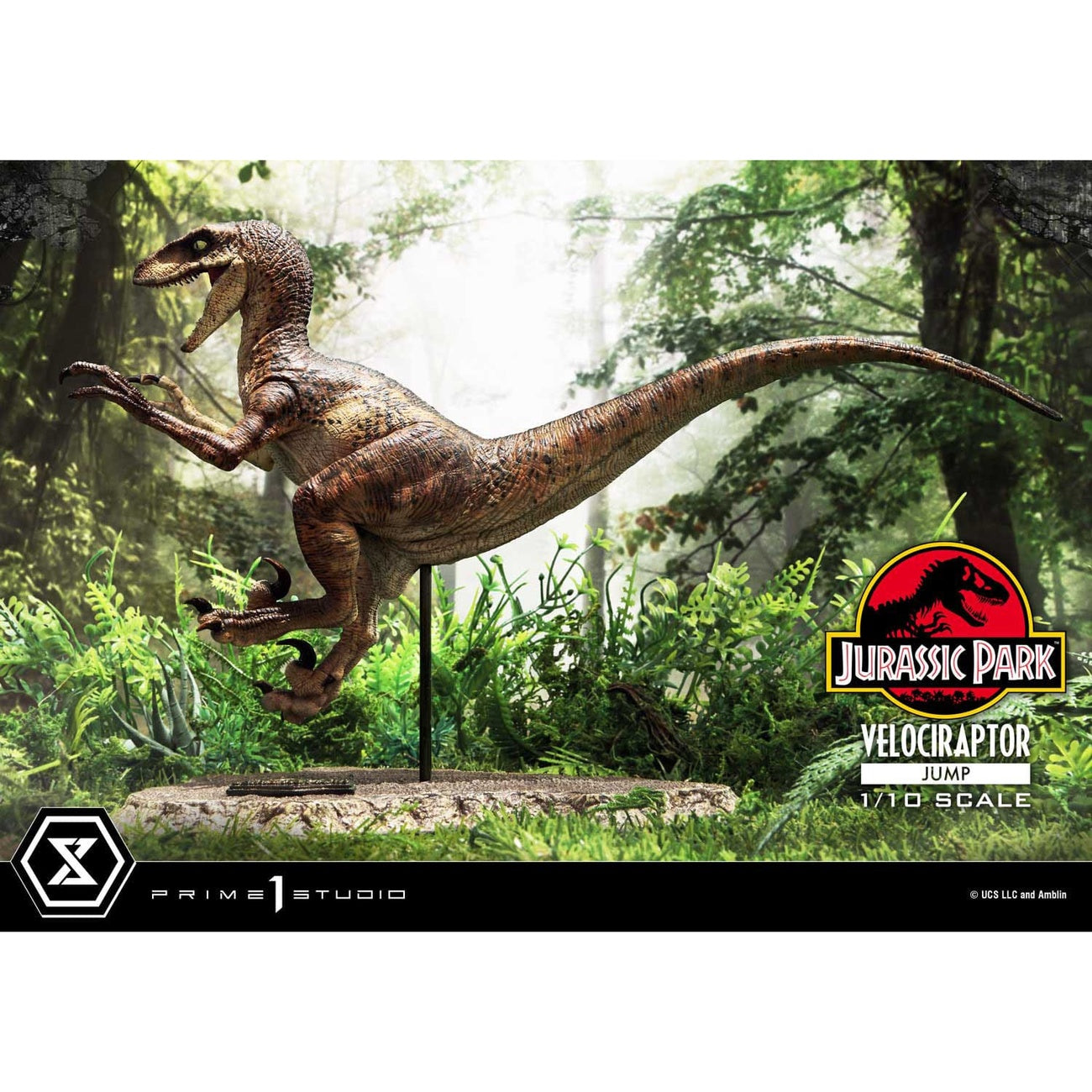 jurassic-park-velociraptor-jump-statue-21-cm-1-10-sammlerfigur image 3