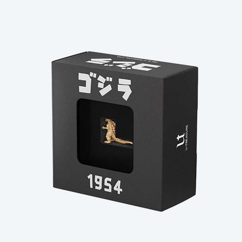 godzilla-1954-minifigur-gold-18k-gelbgold-limitiert-holzbox image 7