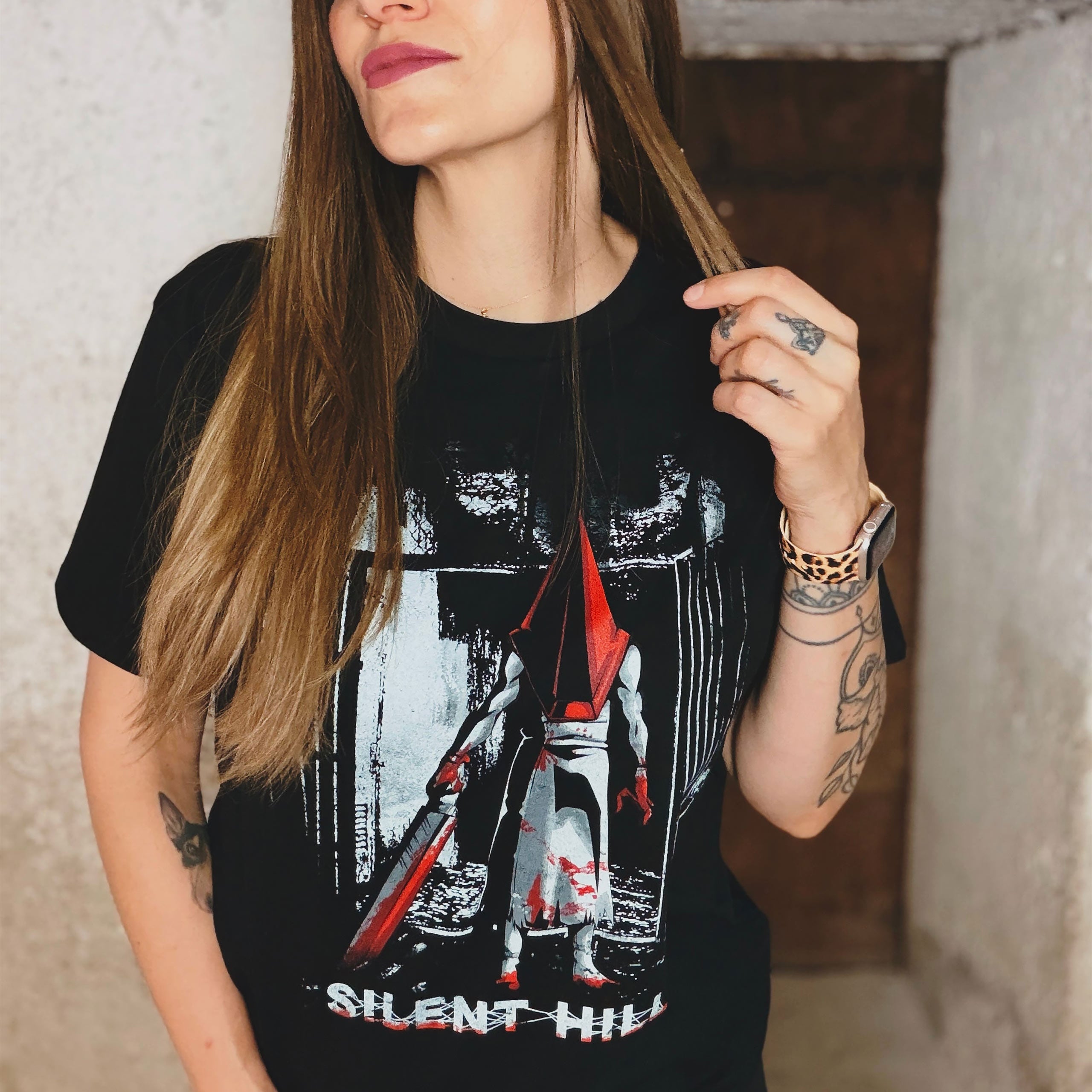 elbenwald-silent-hill-pyramid-head-t-shirt-schwarz-baumwolle image 2