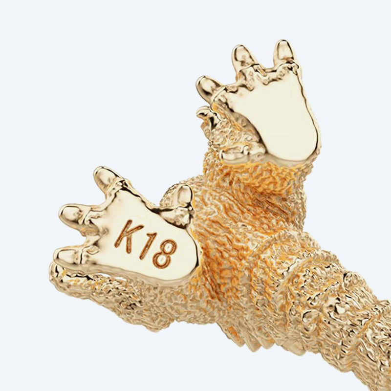 godzilla-1954-minifigur-gold-18k-gelbgold-limitiert-holzbox image 2