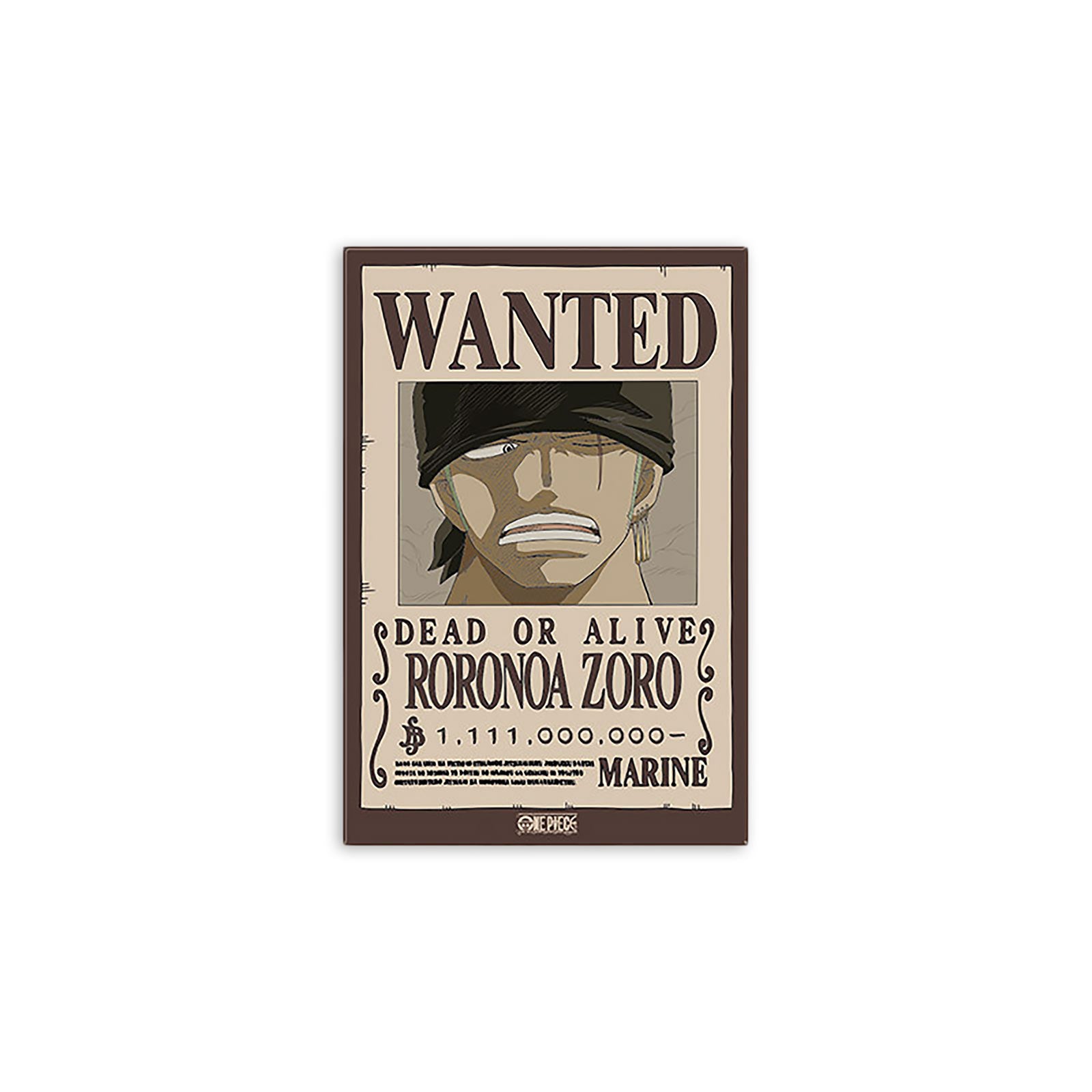 elbenwald-one-piece-wanted-zoro-k-hlschrankmagnet image 1