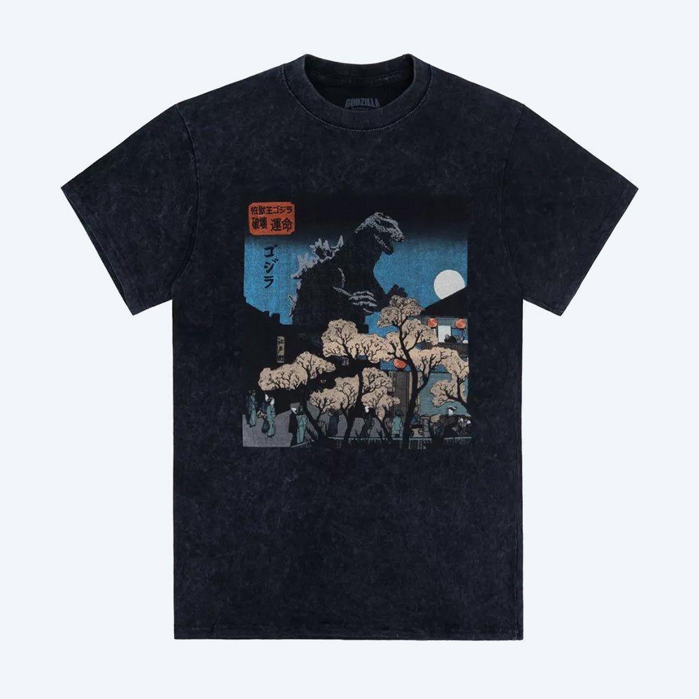 godzilla-silhouette-painting-t-shirt-schwarz-gr-e-l image 1