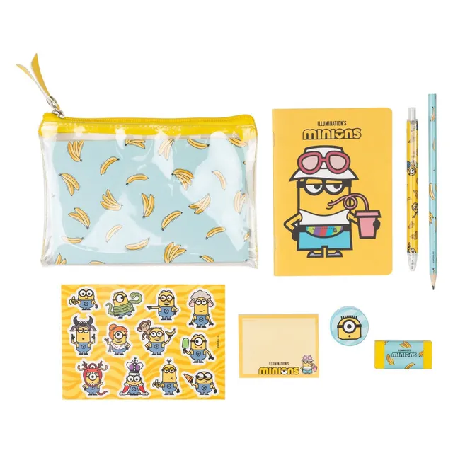 minions-schreibwaren-set-basic-8-teilig-mit-a6-notizbuch image 1