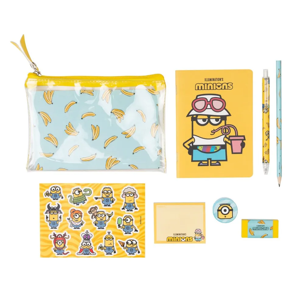 minions-schreibwaren-set-basic-8-teilig-mit-a6-notizbuch image 1