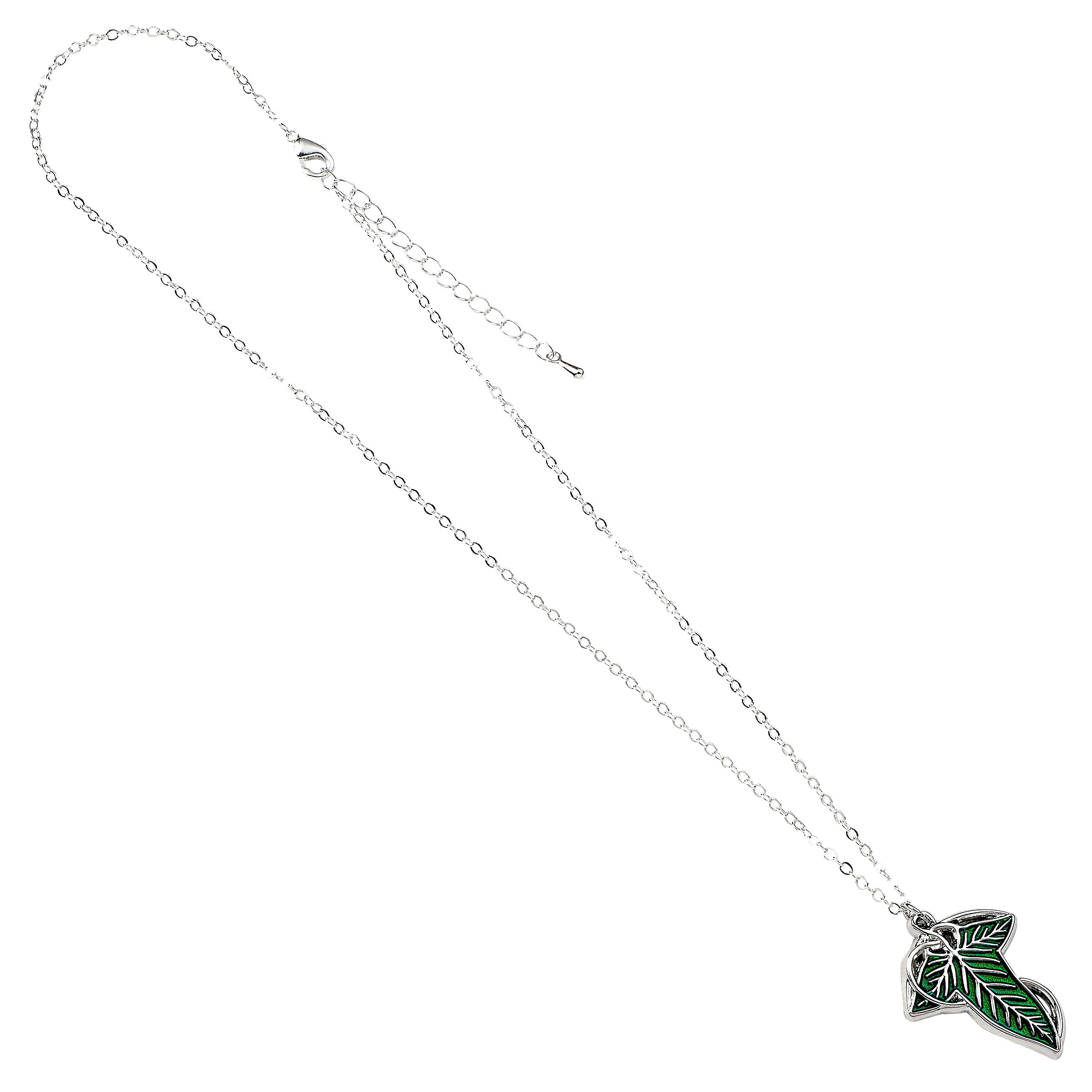 elbenwald-herr-der-ringe-blattbrosche-kette-silber-gr-n-42-cm image 6