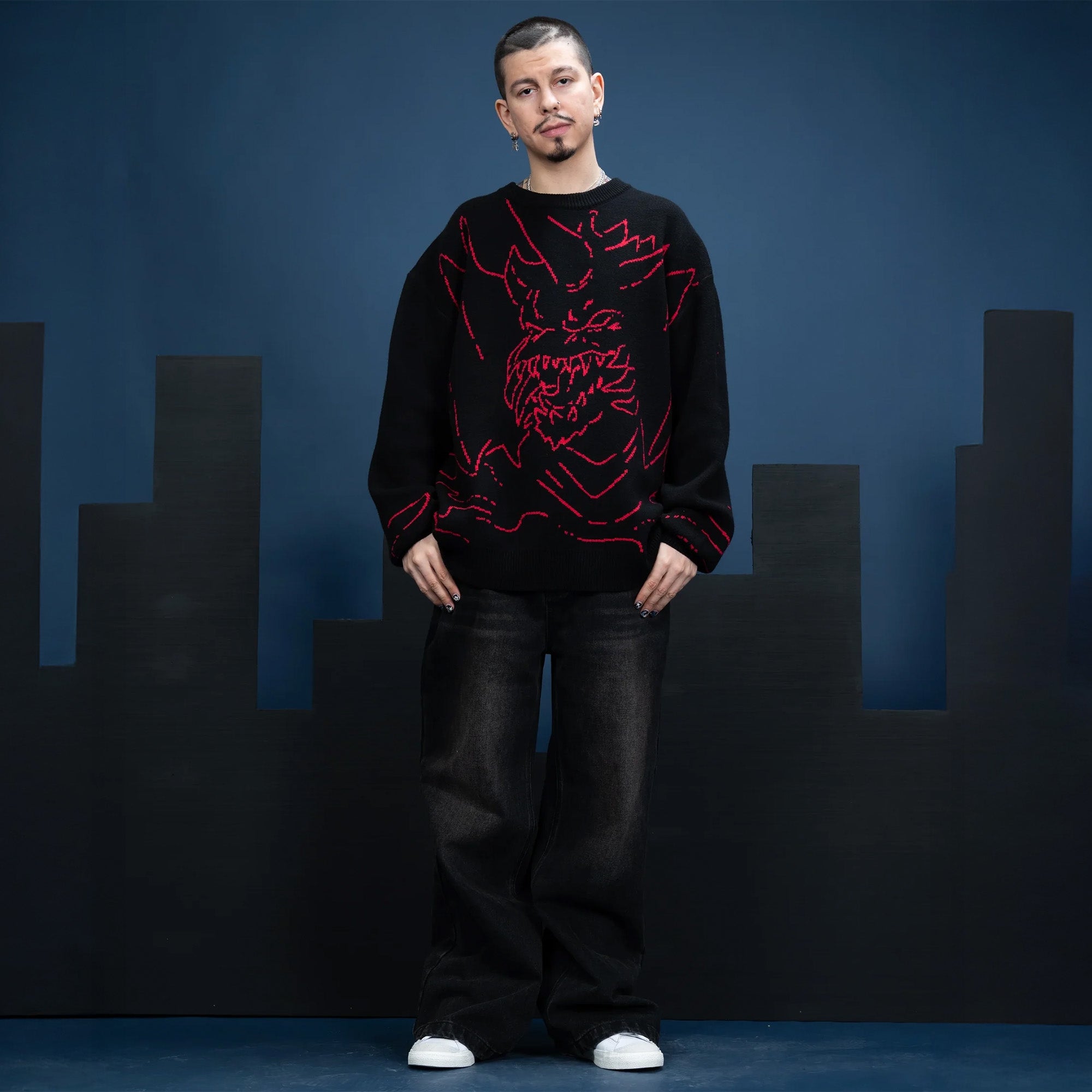 godzilla-destoroyah-sweater-pullover-schwarz-m-l image 5