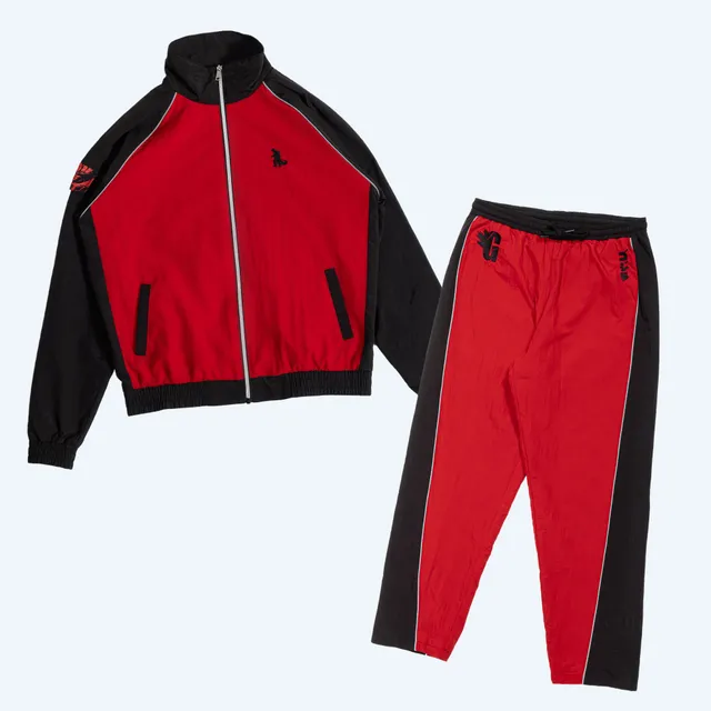 godzilla-essential-trainingsanzug-jacke-hose-rot-schwarz image 1