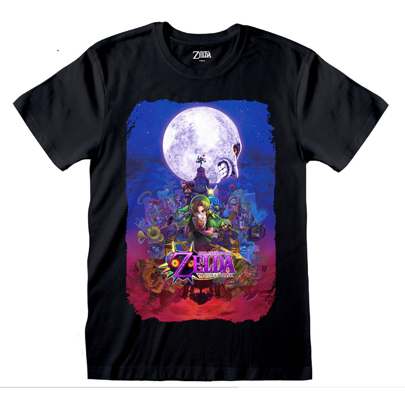 zelda-link-poster-t-shirt-schwarz-majora-s-mask image 1