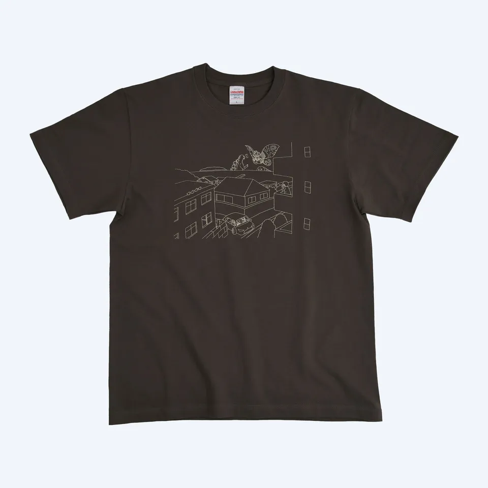 godzilla-the-art-ahh-t-shirt-charcoal-qrais-print-gr-l-xl image 1