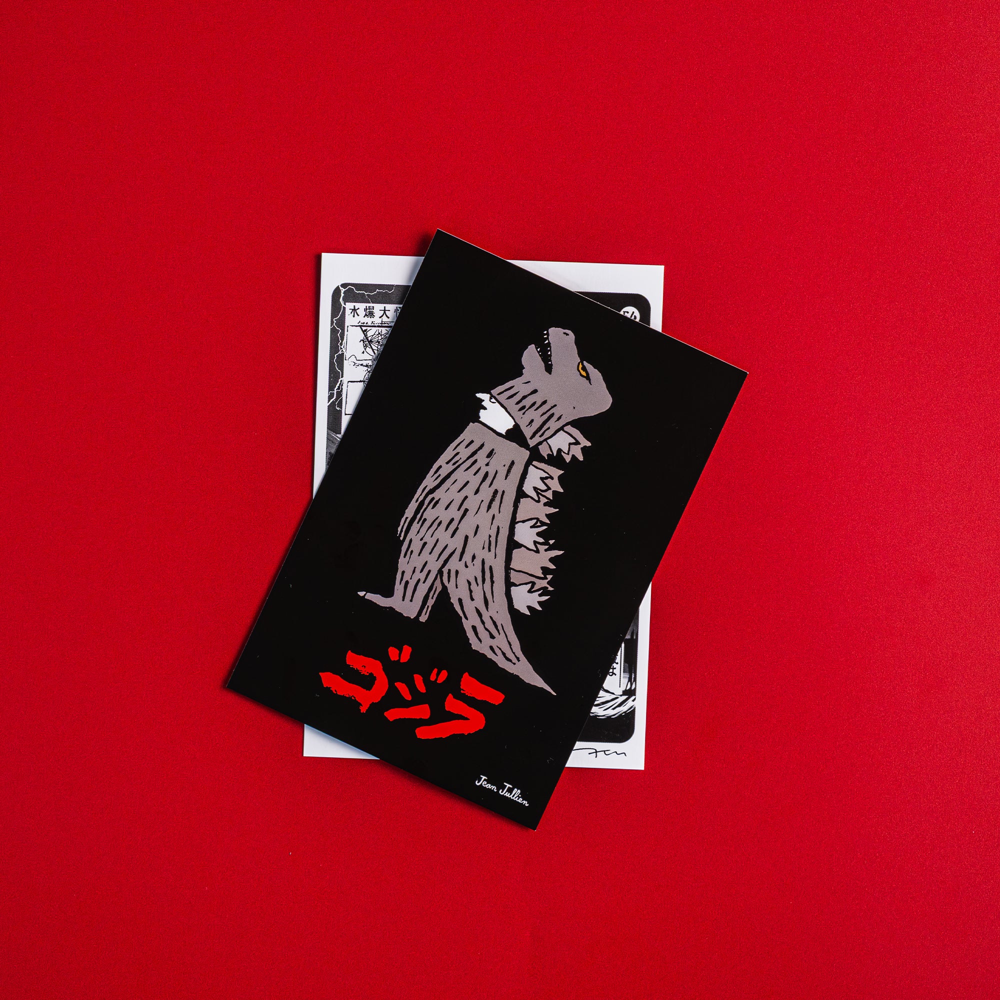 godzilla-the-art-jean-jullien-postkarte-schwarz-papier image 3
