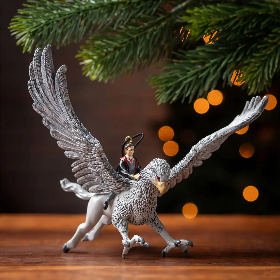 elbenwald-harry-potter-harry-mit-seidenschnabel-baumschmuck image 1