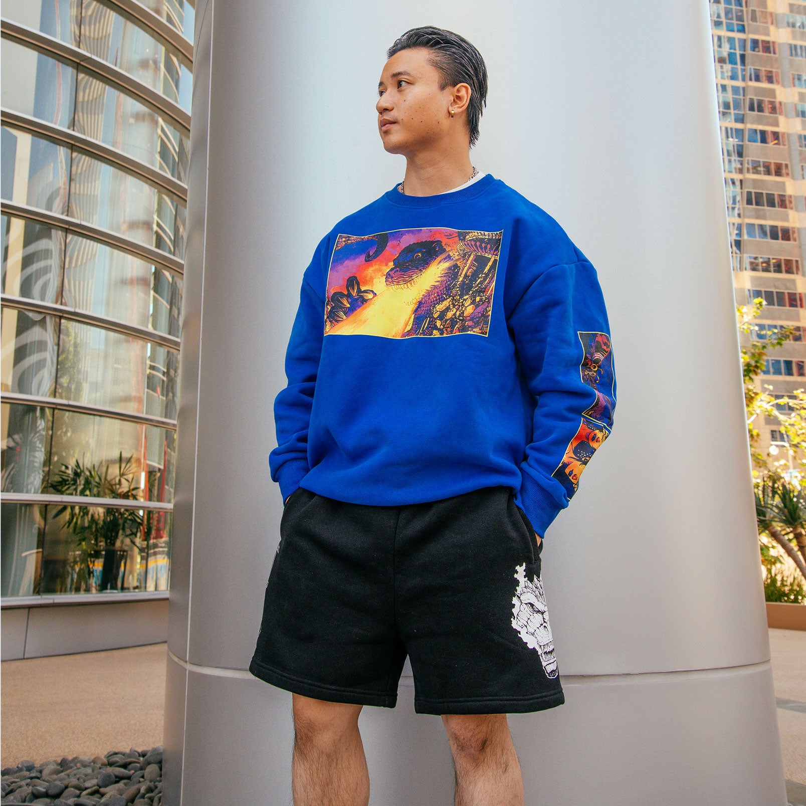 godzilla-sweat-shorts-12-rise-shorts-schwarz-baumwolle image 4