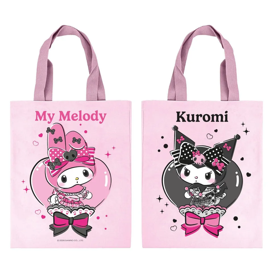 sanrio-my-melody-kuromi-pink-black-party-tragetasche image 1