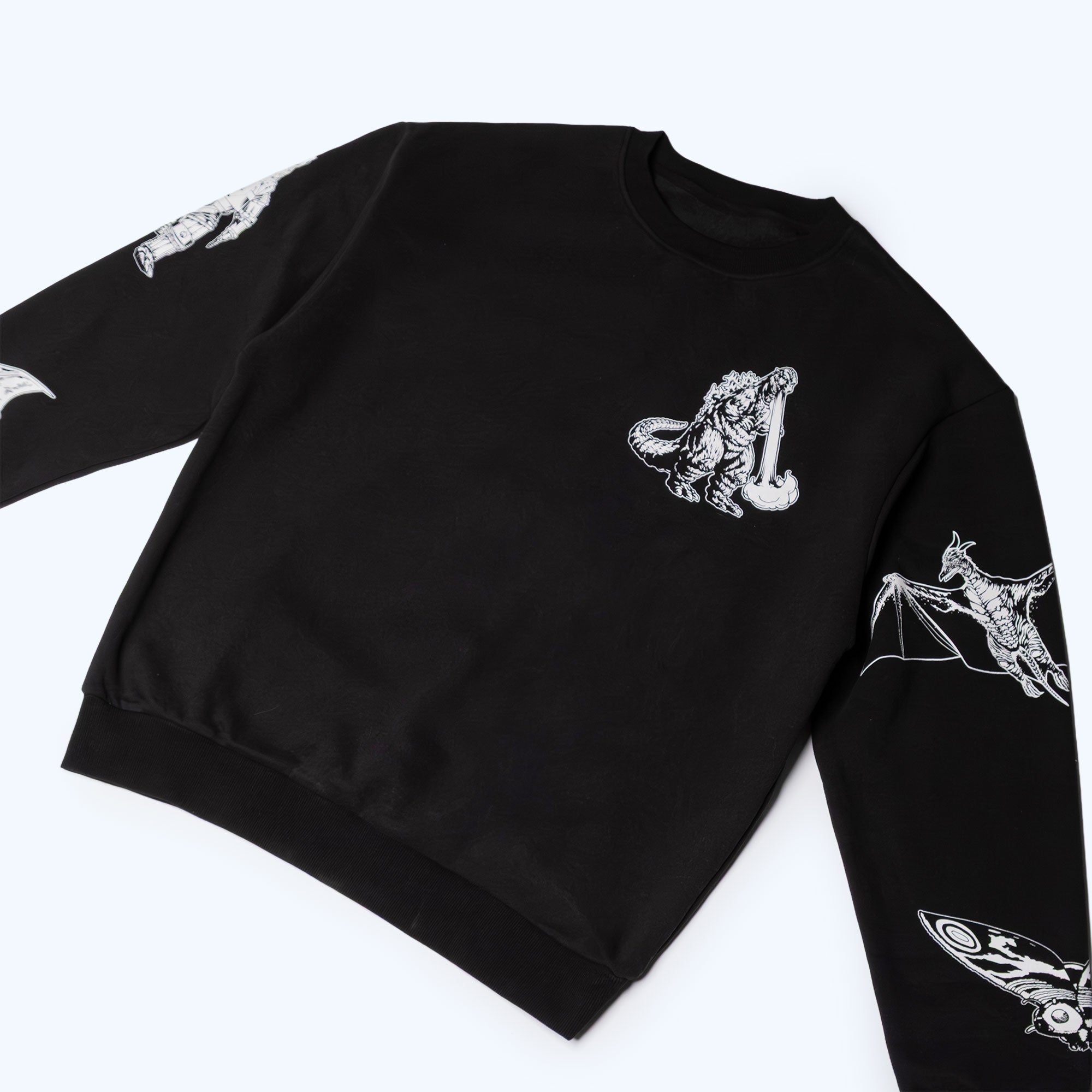 godzilla-kaiju-print-sweatshirt-schwarz-baumwolle-relaxed image 2