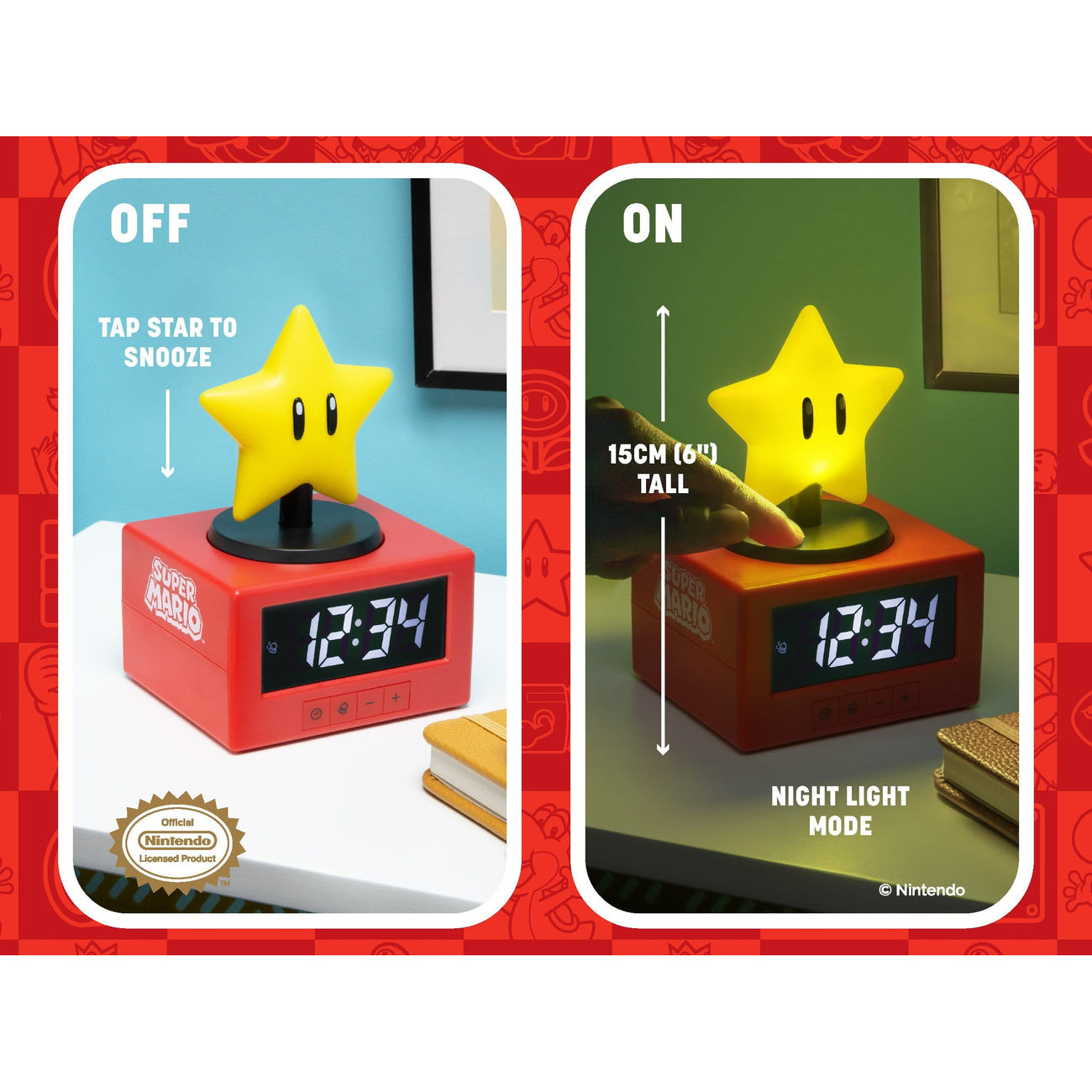 super-mario-icon-wecker-super-star-15-cm-stern image 2