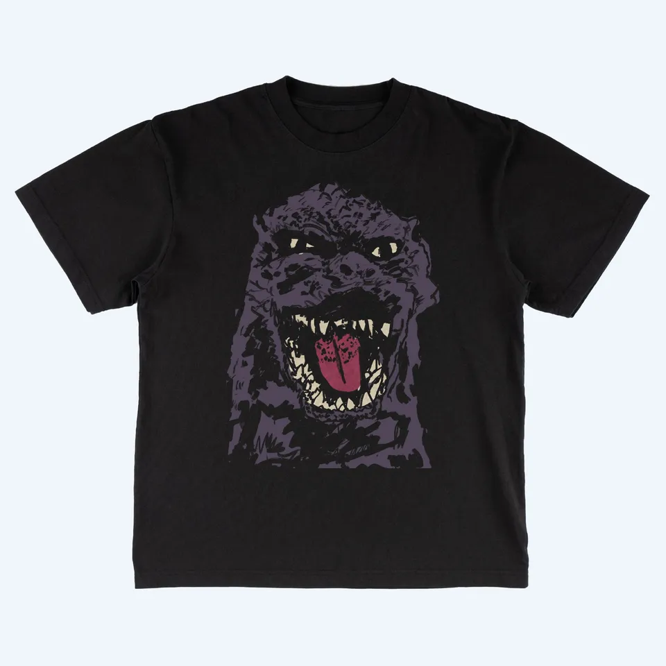 godzilla-sketch-black-t-shirt-schwarz-baumwolle-s-3xl image 1