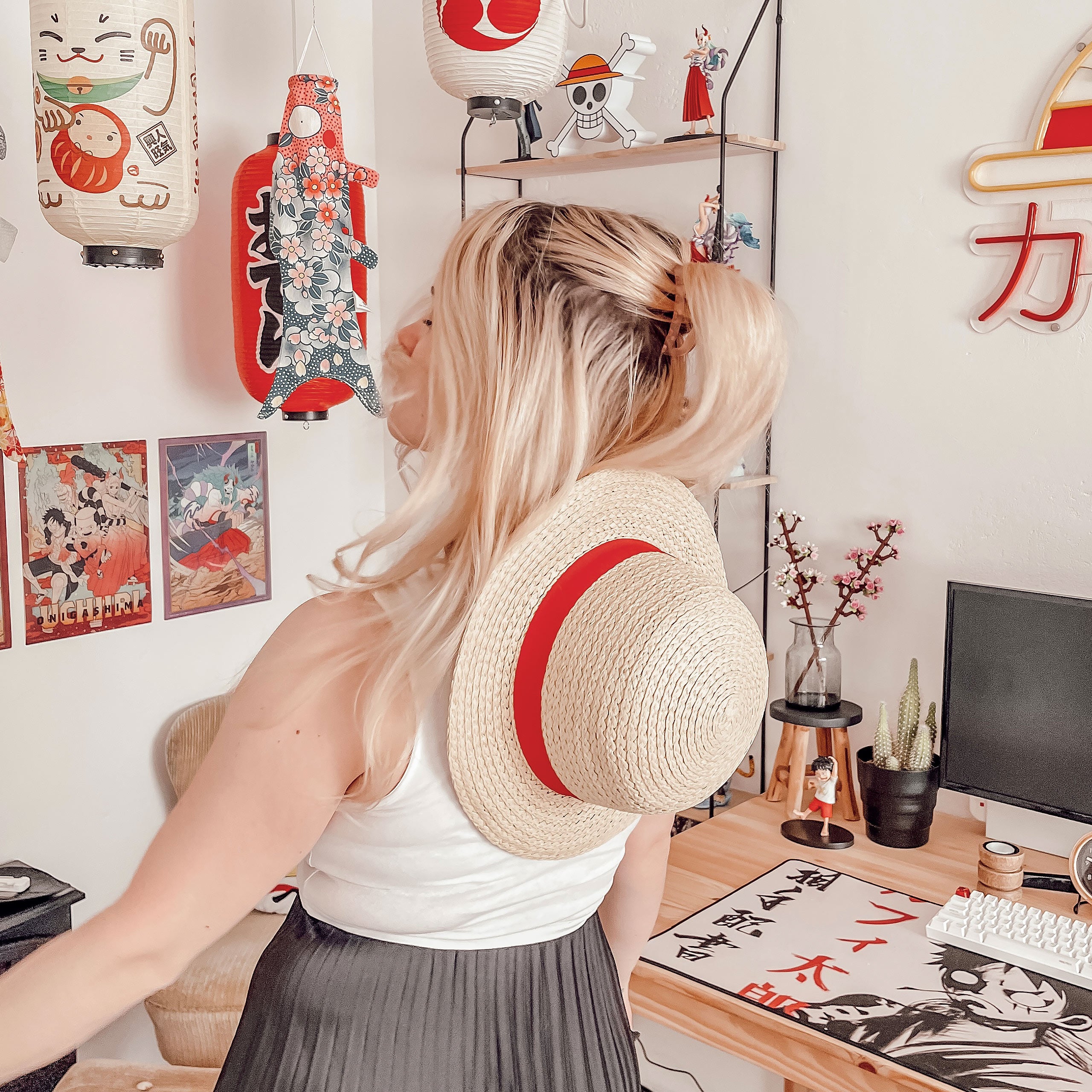 one-piece-luffy-strohhut-cosplay-hut-mit-halteband image 3