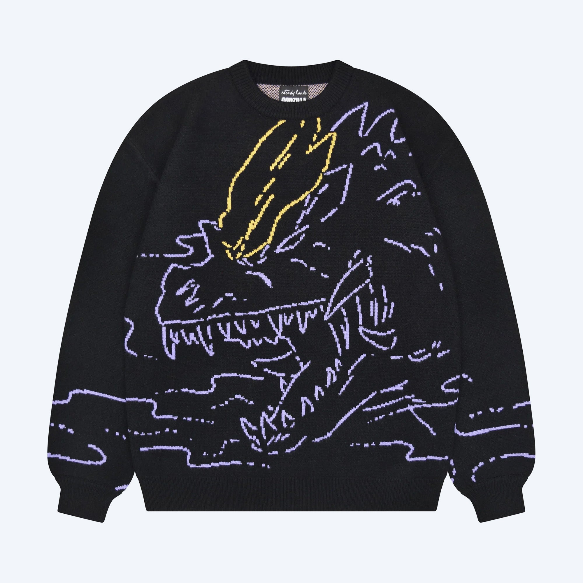 godzilla-spacegodzilla-sweater-pullover-schwarz-kristall-design image 1