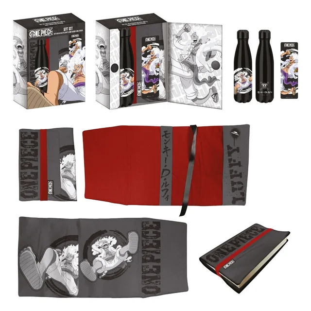 one-piece-geschenkset-stahlflasche-500-ml-sticker-buchumschlag image 1