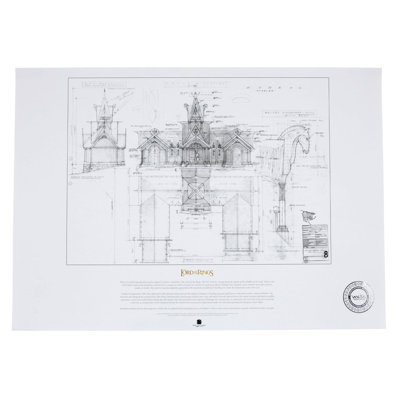 herr-der-ringe-bauplan-kunstdruck-stable-of-edoras-poster image 1