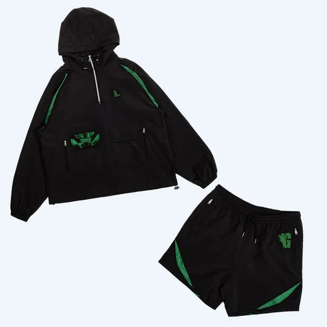godzilla-essential-trainingsanzug-jacke-shorts-gr-n-schwarz image 1