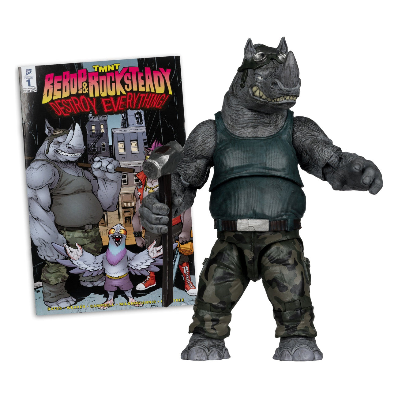 tmnt-page-punchers-rocksteady-actionfigur-mit-comic-und-zubeh-r image 2