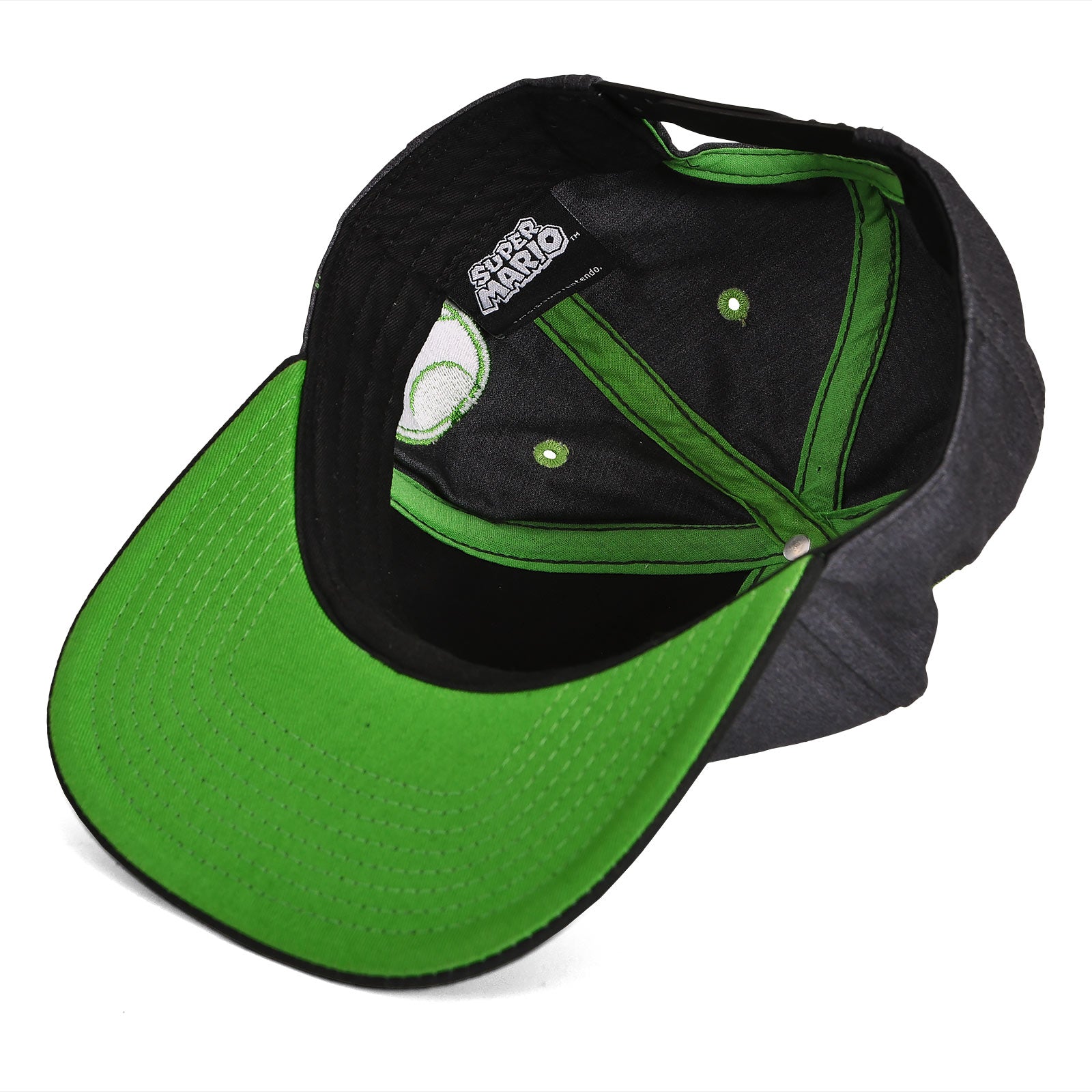 super-mario-yoshi-snapback-cap-grau-gr-n-basecap-verstellbar image 3