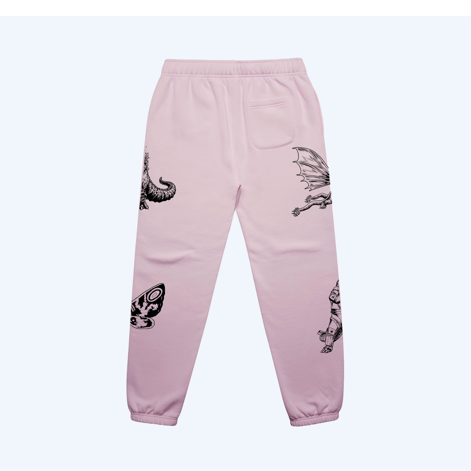 godzilla-kaiju-print-sweatpants-hellrosa-baumwolle-gr-m image 7