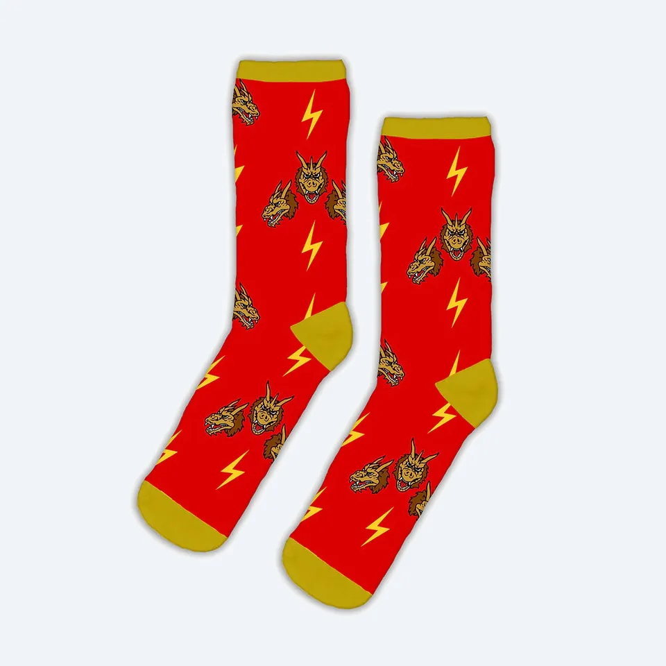 godzilla-king-ghidorah-socken-rot-gold-one-size image 1