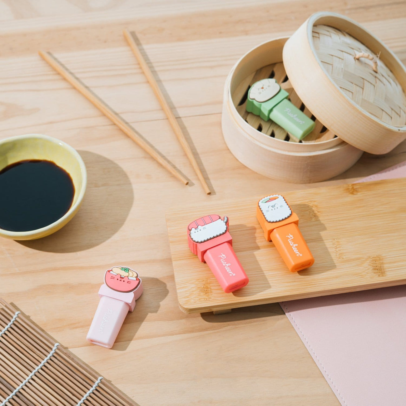 elbenwald-pusheen-textmarker-4er-set-sushi-roll-topper image 3