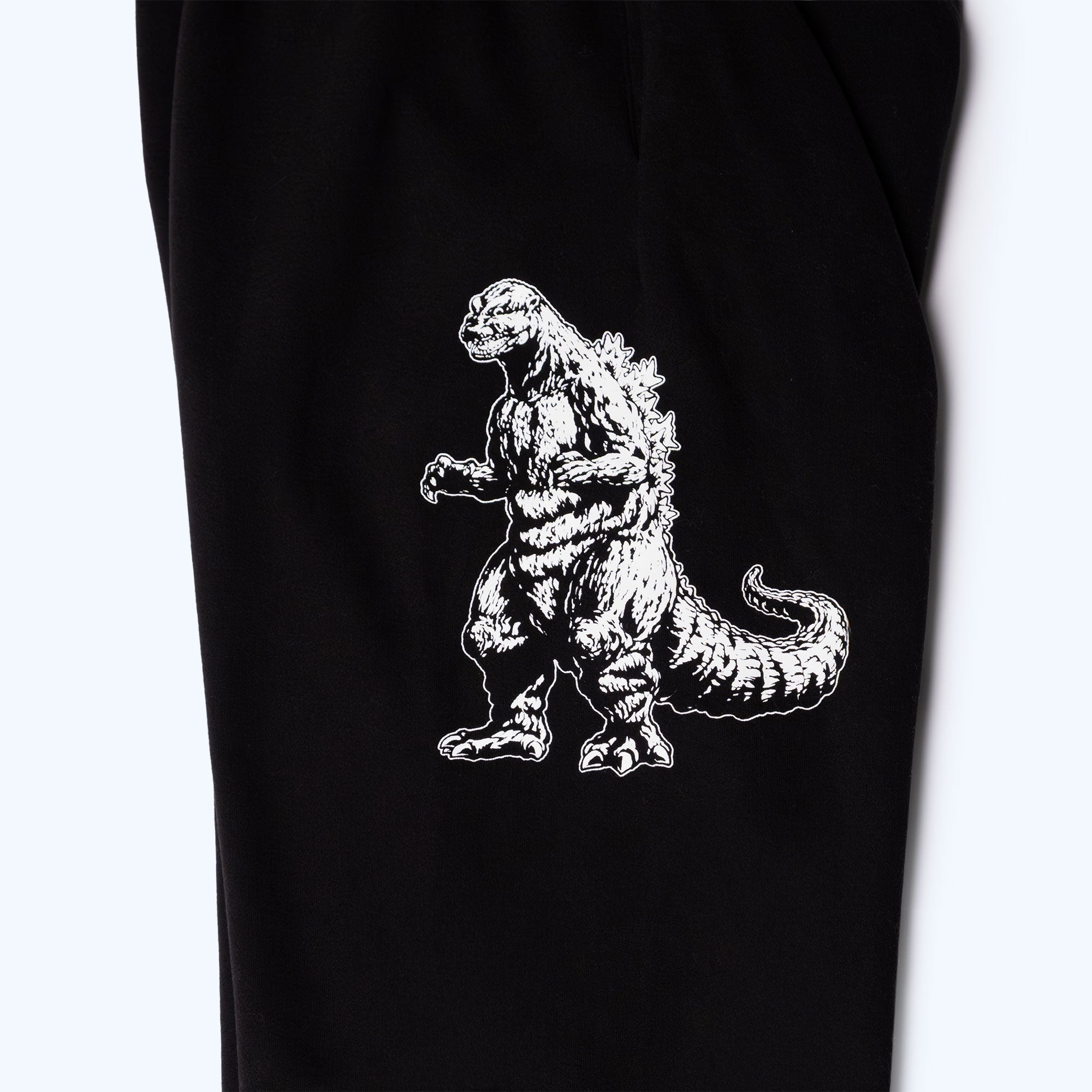 godzilla-kaiju-print-sweatpants-jogginghose-schwarz-baumwolle image 3