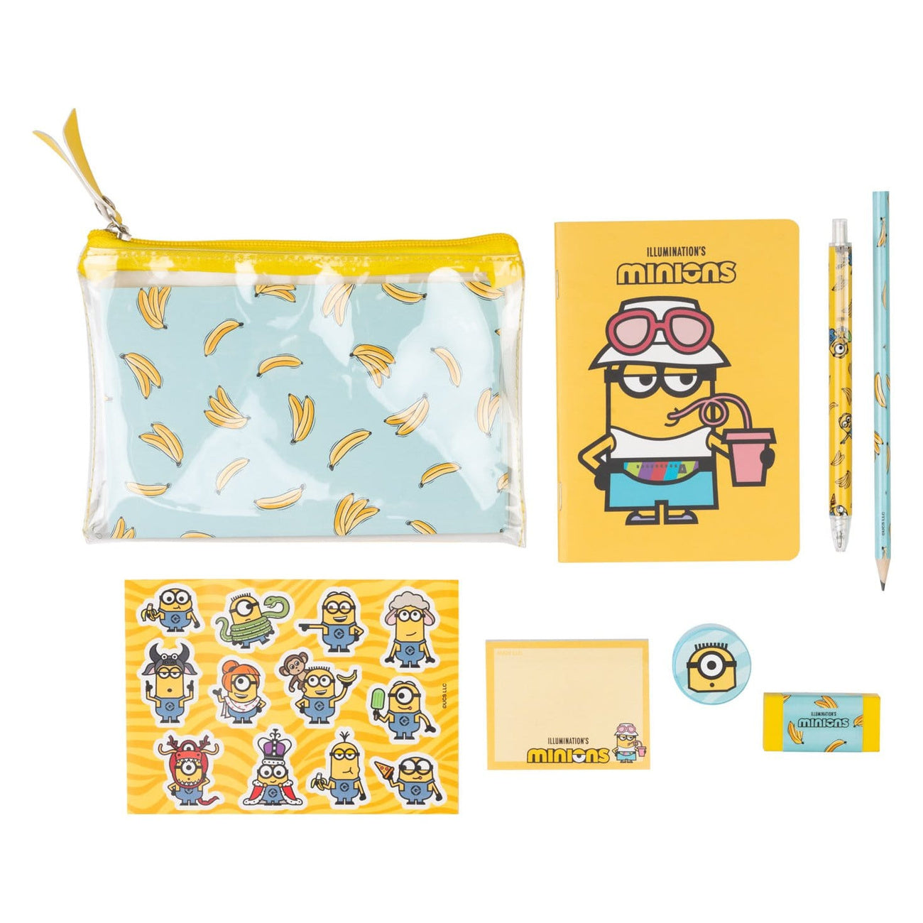 minions-schreibwaren-set-basic-8-teilig-mit-a6-notizbuch image 1