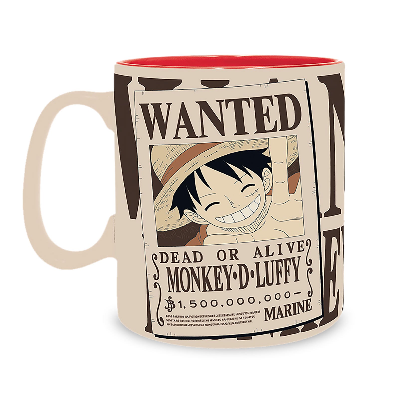 elbenwald-one-piece-wanted-luffy-tasse-460-ml-beige image 2