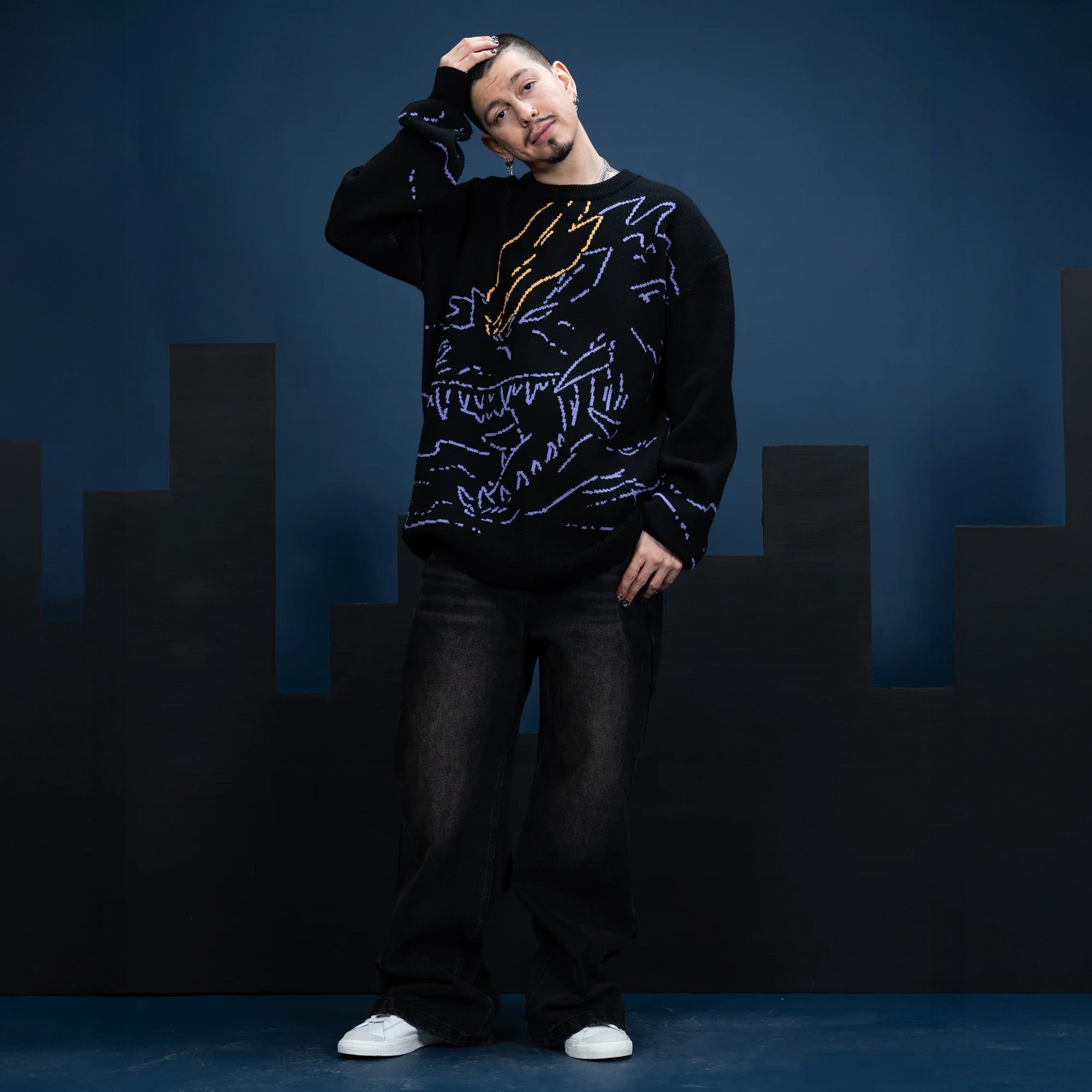 godzilla-spacegodzilla-sweater-pullover-schwarz-kristall-design image 7
