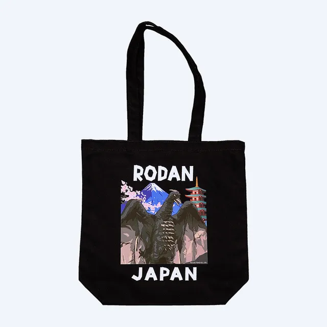 godzilla-rodan-tote-bag-shopper-schwarz-baumwolle-fuji-print image 1