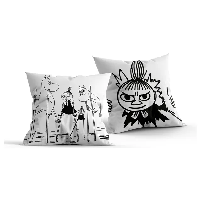 moomin-dekokissen-black-white-40-x-40-cm-polyester image 1