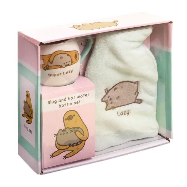 pusheen-lazy-w-rmflasche-mit-tasse-im-set image 1
