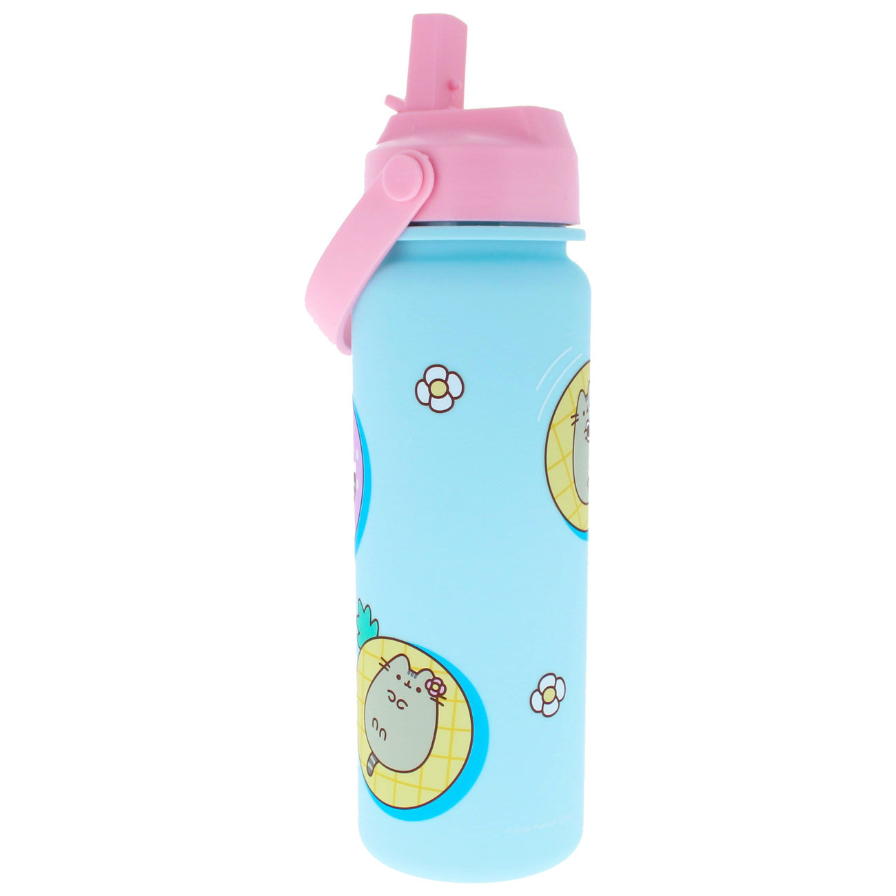 pusheen-by-the-pool-flip-top-trinkflasche-blau-pool-motiv image 4