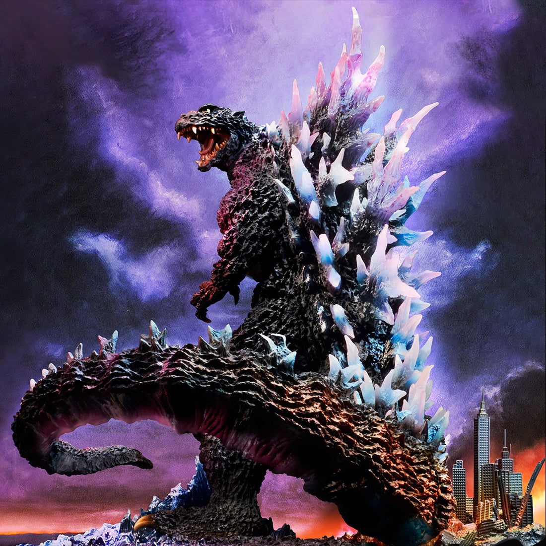 yuji-sakai-godzilla-2004-statue-poster-version-led-25-cm image 4