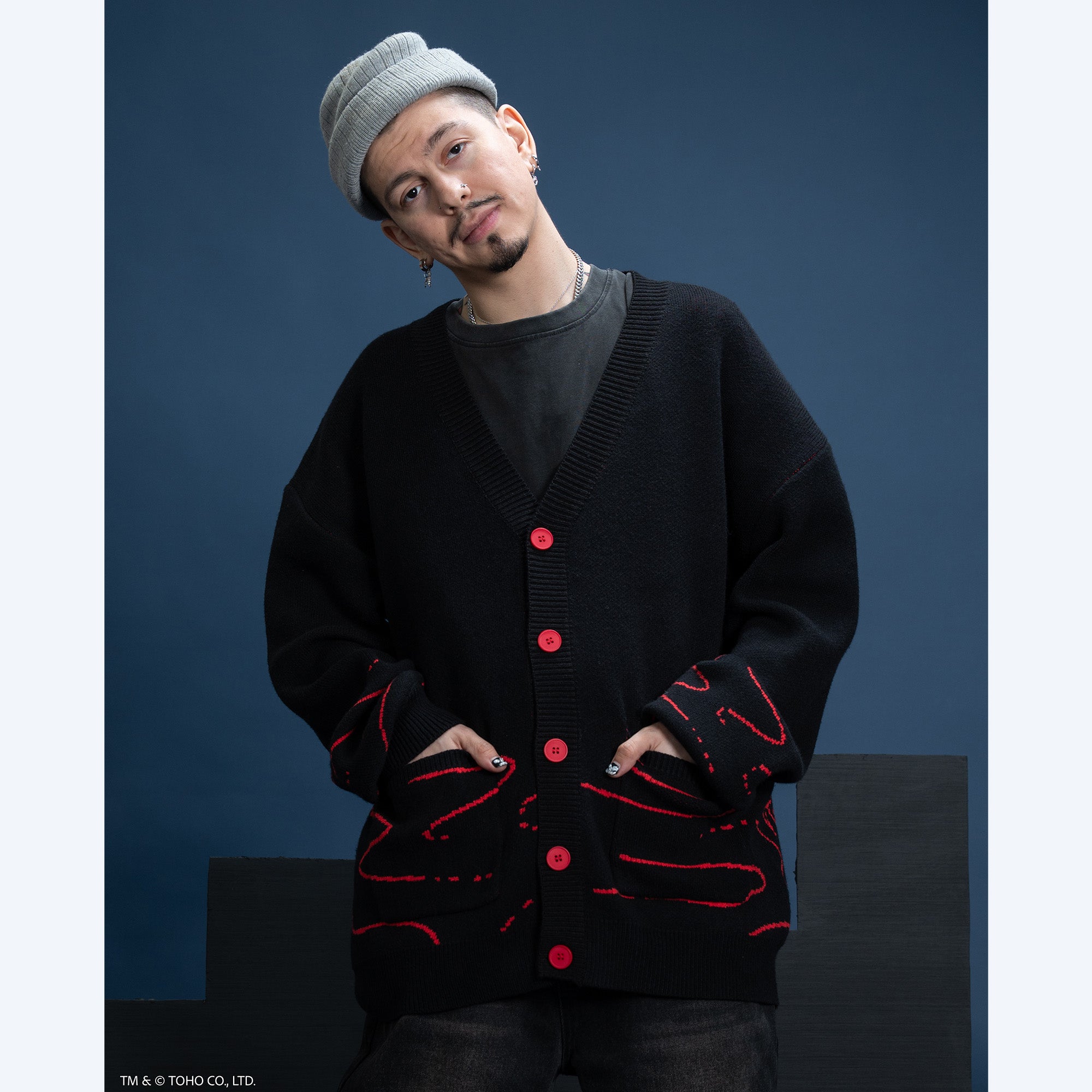 godzilla-kamata-kun-cardigan-strickjacke-shin-viskose image 3