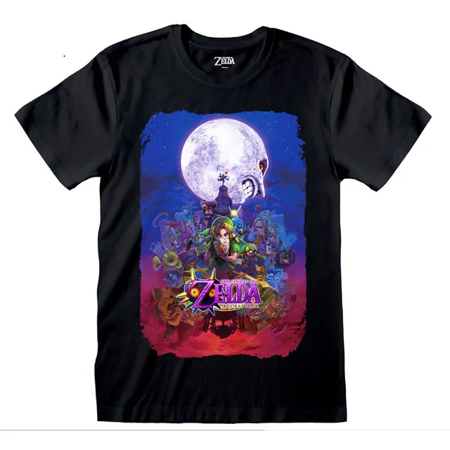zelda-link-poster-t-shirt-schwarz-majora-s-mask image 1