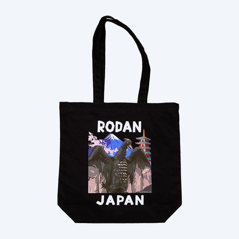 godzilla-rodan-tote-bag-shopper-schwarz-baumwolle-fuji-print image 1